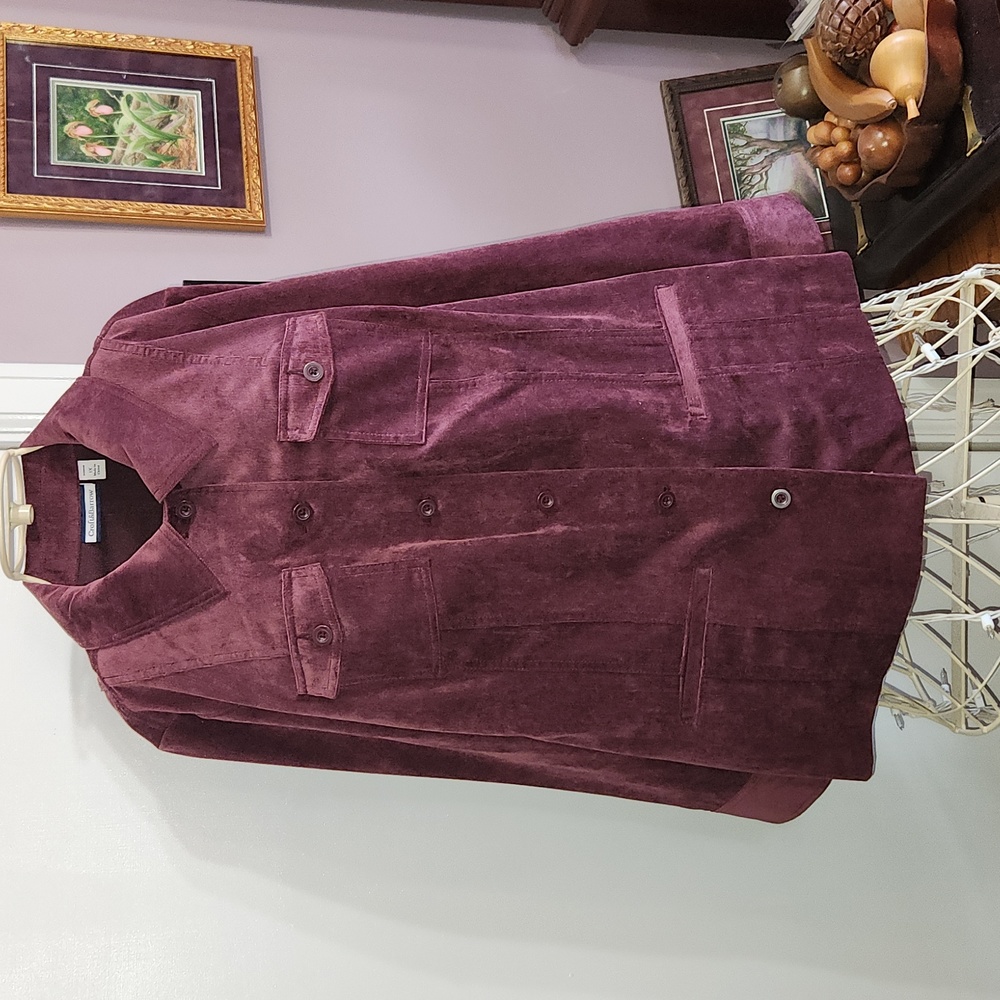 Croft & Barrow Purple Corduroy Button Front Jacket NWT